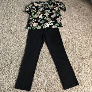 Who What Wear black top with pale pink flowers